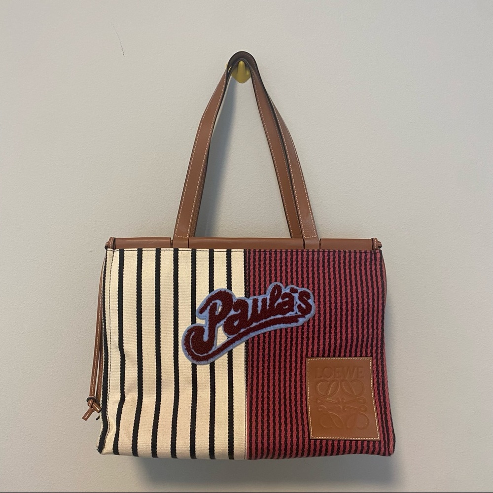 Loewe * Paula Ibiza limited edition textile/calf skin Tote